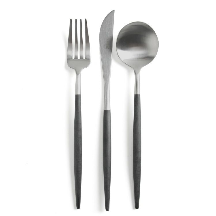 クチポール（Cutipol） GOA/ゴア ブラック ディナー3点セット（ディナーナイフ・ディナーフォーク・ディナースプーン） [ネコポス対応可(6セットまで)]