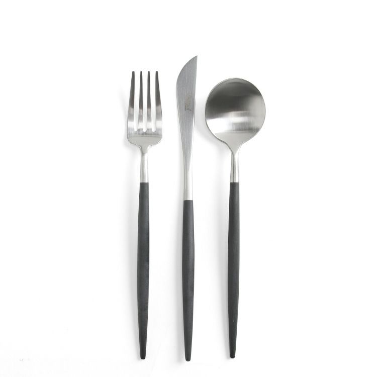 クチポール（Cutipol） GOA/ゴア ブラック デザート3点セット（デザートナイフ・デザートフォーク・デザートスプーン） [ネコポス対応可(6セットまで)]