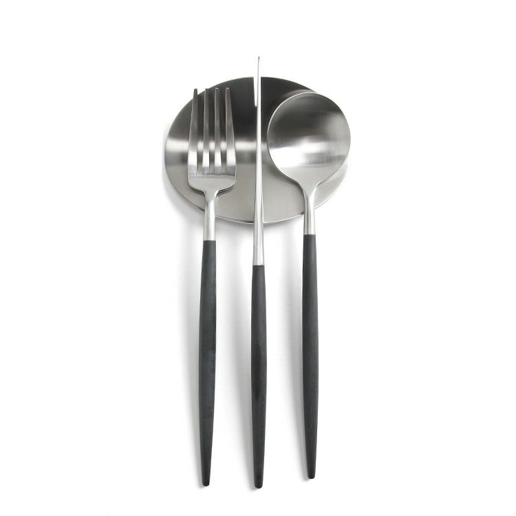 ＜4点セット＞クチポール（Cutipol） GOA/ゴア ブラック デザート3点＆カトラリーレスト1点 [ネコポス対応可(4セットまで)]