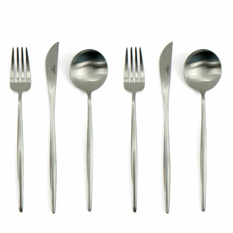 クチポール（Cutipol） MOON MATT/ムーンマット ディナー6点セット（ディナーナイフ・ディナーフォーク・ディナースプーン） ギフトボックス(化粧箱付)