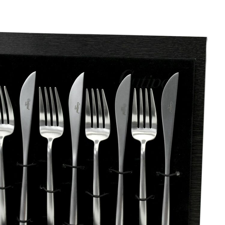 クチポール（Cutipol） MOON MATT/ムーンマット ディナー24点セット （ディナーナイフ・ディナーフォーク・ディナースプーン・コーヒー/ティースプーン） 収納木箱入り(ギフトボックス)