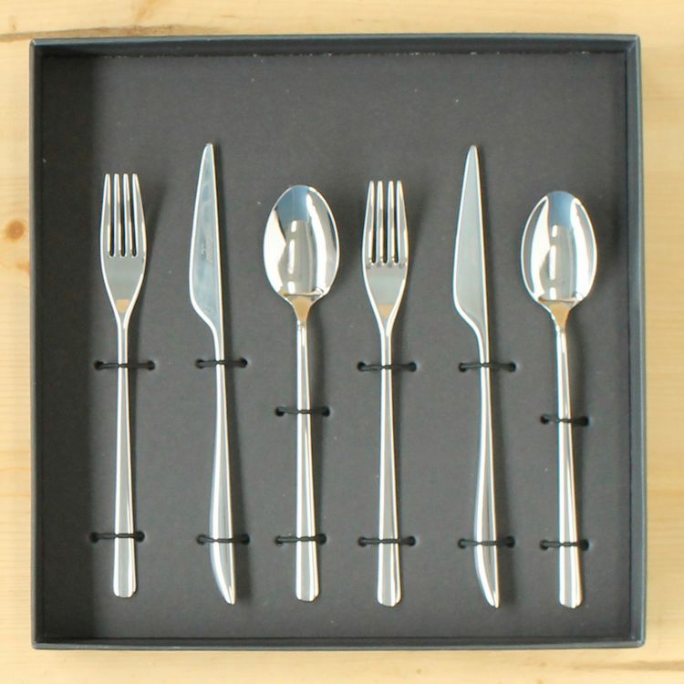 クチポール（Cutipol） ICON/アイコン ミラー デザート6点セット（デザートナイフ・デザートフォーク・デザートスプーン） ギフトボックス(化粧箱付)