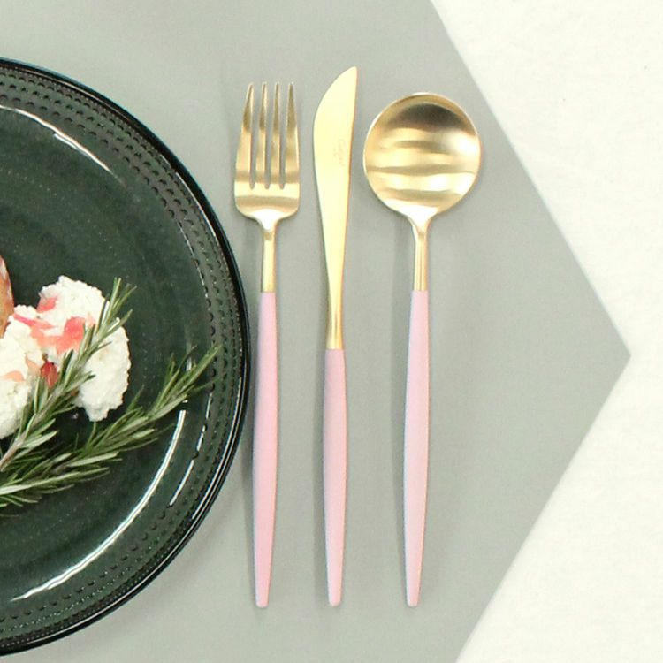 クチポール（Cutipol） GOA/ゴア ピンクマットゴールド ディナー3点セット（ディナーナイフ・ディナーフォーク・ディナースプーン） [ネコポス対応可(6セットまで)]