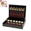 クチポール（Cutipol） GOA/ゴア レッドマットゴールド ディナー24点セット（ディナーナイフ・ディナーフォーク・ディナースプーン・コーヒー/ティースプーン） 収納木箱入り(ギフトボックス)