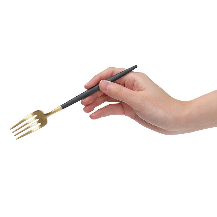 クチポール（Cutipol） GOA/ゴア ブラックマットゴールド デザートフォーク GO07GB [ネコポス対応可(18点まで)]