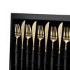 クチポール（Cutipol） GOA/ゴア ブラックマットゴールド ディナー24点セット （ディナーナイフ・ディナーフォーク・ディナースプーン・コーヒー/ティースプーン） 収納木箱入り(ギフトボックス)