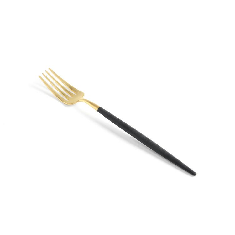 クチポール（Cutipol） GOA/ゴア ブラックマットゴールド デザート3点セット（デザートナイフ・デザートフォーク・デザートスプーン） [ネコポス対応可(6セットまで)]