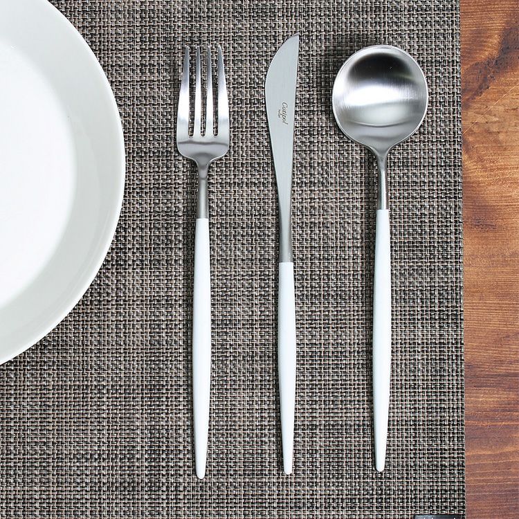 クチポール（Cutipol） GOA/ゴア ホワイト ディナー3点セット（ディナーナイフ・ディナーフォーク・ディナースプーン） [ネコポス対応可(6セットまで)]