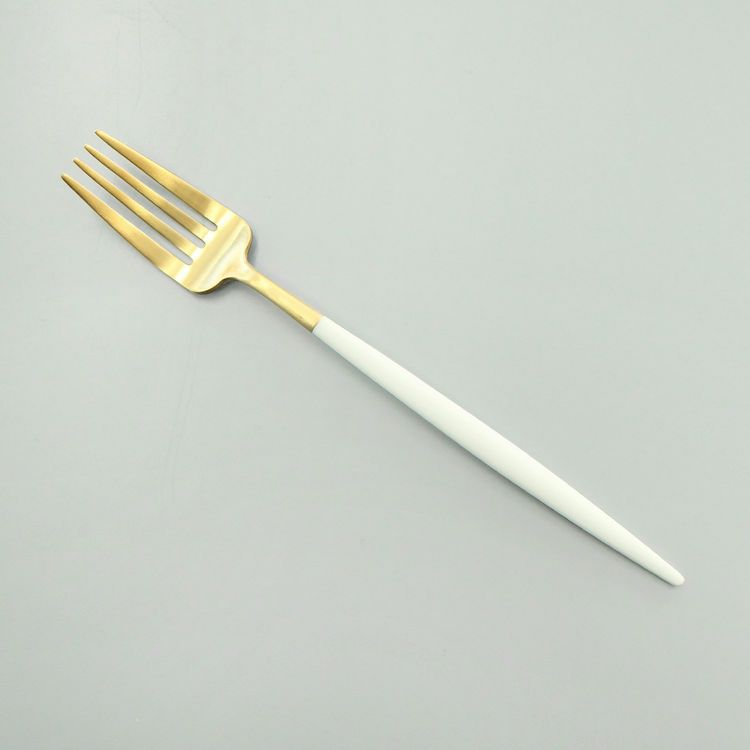 クチポール（Cutipol） GOA/ゴア ホワイトマットゴールド ディナーフォーク/テーブルフォーク GO04WGB [ネコポス対応可(18点まで)]