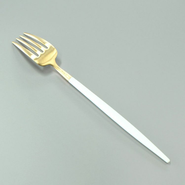 クチポール（Cutipol） GOA/ゴア ホワイトマットゴールド デザートフォーク GO07WGB [ネコポス対応可(18点まで)]