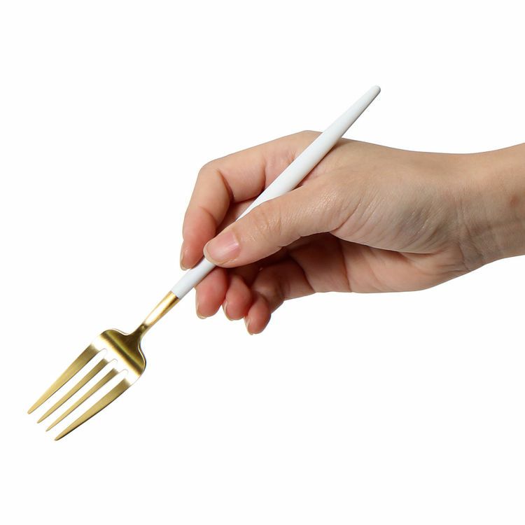 クチポール（Cutipol） GOA/ゴア ホワイトマットゴールド デザートフォーク GO07WGB [ネコポス対応可(18点まで)]