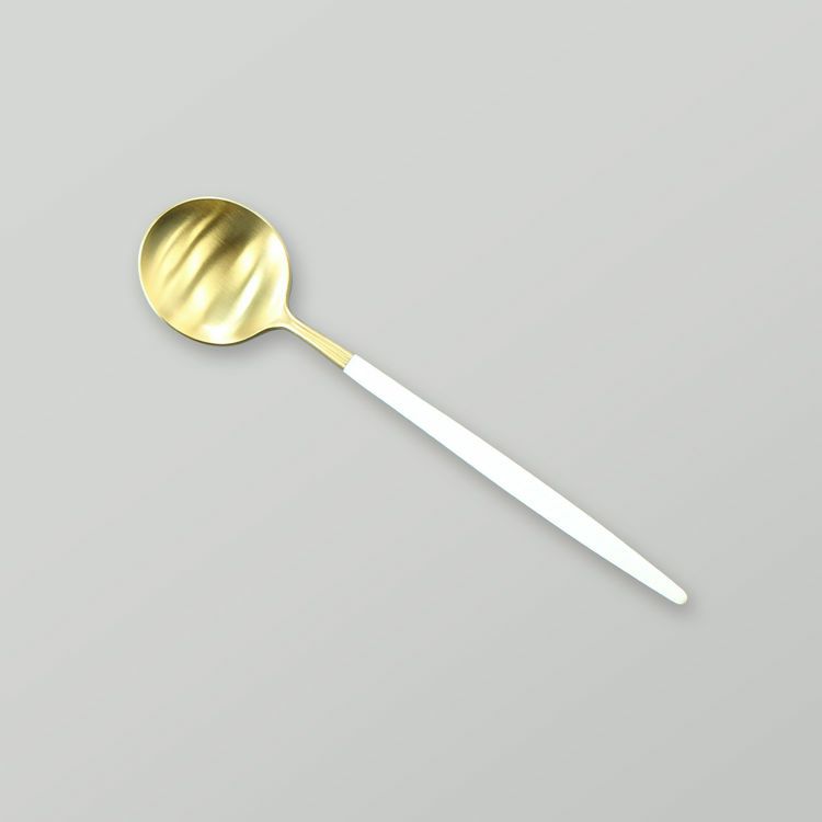 クチポール（Cutipol） GOA/ゴア ホワイトマットゴールド デザートスプーン GO08WGB [ネコポス対応可(18点まで)]