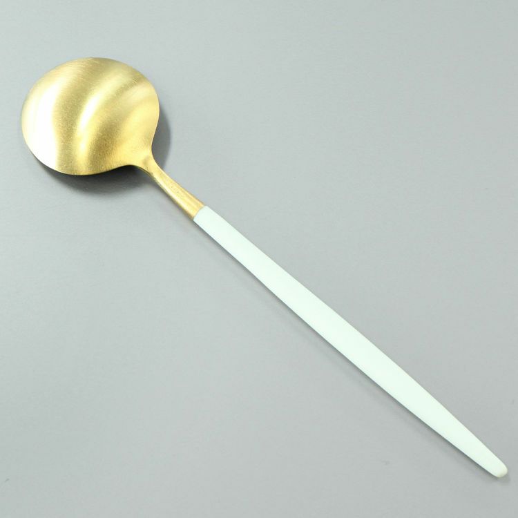 クチポール（Cutipol） GOA/ゴア ホワイトマットゴールド デザートスプーン GO08WGB [ネコポス対応可(18点まで)]