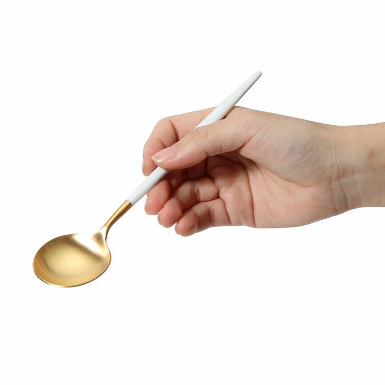 クチポール（Cutipol） GOA/ゴア ホワイトマットゴールド デザートスプーン GO08WGB [ネコポス対応可(18点まで)]