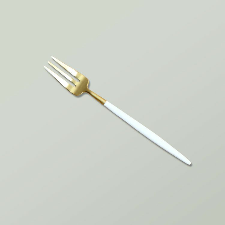 クチポール（Cutipol） GOA/ゴア ホワイトマットゴールド ケーキフォーク／ペストリーフォーク GO24WGB [ネコポス対応可(18点まで)]