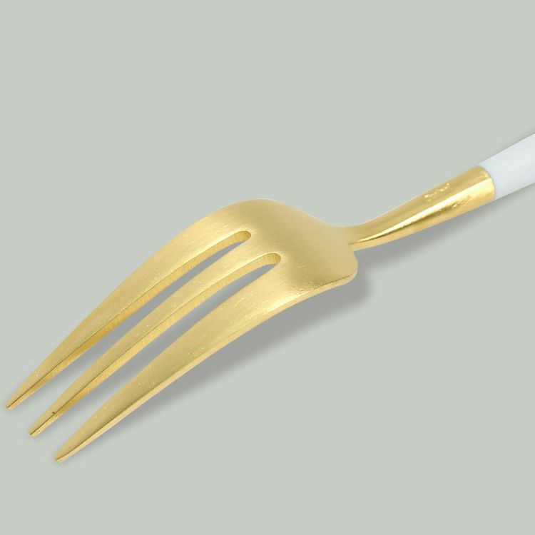 クチポール（Cutipol） GOA/ゴア ホワイトマットゴールド ケーキフォーク／ペストリーフォーク GO24WGB [ネコポス対応可(18点まで)]