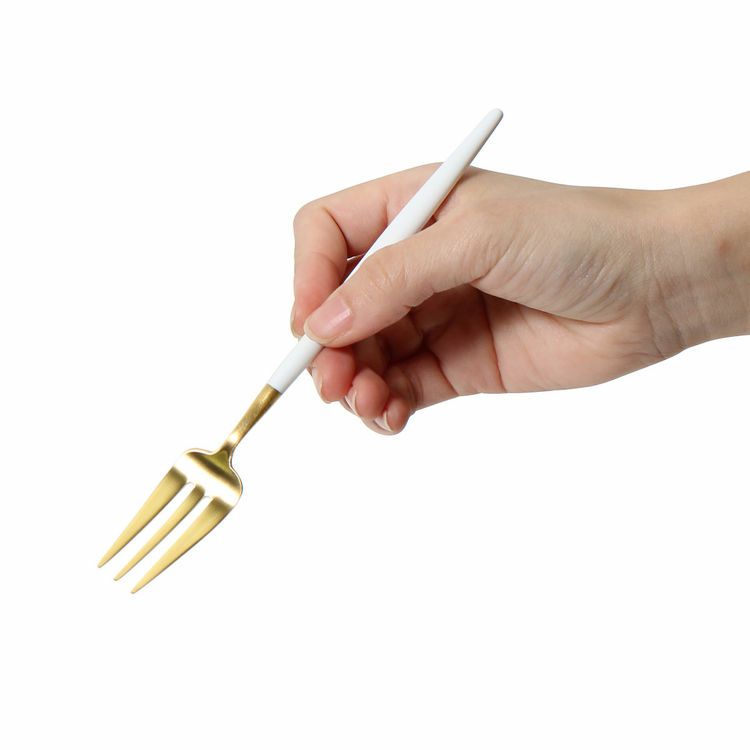 クチポール（Cutipol） GOA/ゴア ホワイトマットゴールド ケーキフォーク／ペストリーフォーク GO24WGB [ネコポス対応可(18点まで)]