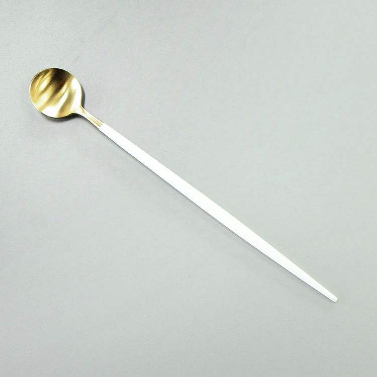 クチポール（Cutipol） GOA/ゴア ホワイトマットゴールド ロングドリンクスプーン [ネコポス対応可(18点まで)]