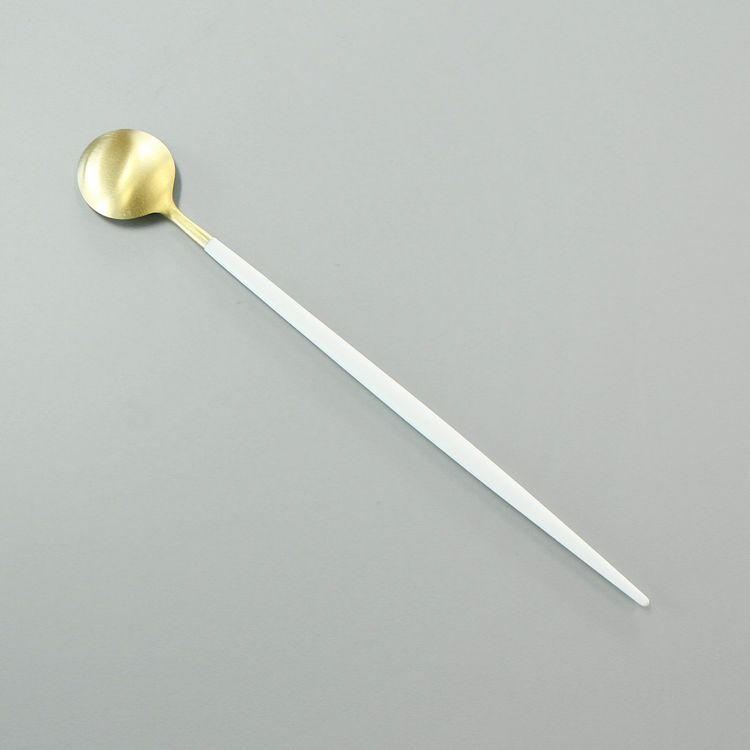 クチポール（Cutipol） GOA/ゴア ホワイトマットゴールド ロングドリンクスプーン [ネコポス対応可(18点まで)]