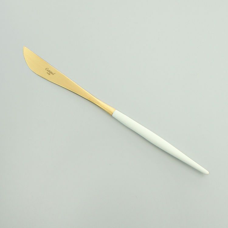 クチポール（Cutipol） GOA/ゴア ホワイトマットゴールド ディナー3点セット（ディナーナイフ・ディナーフォーク・ディナースプーン） [ネコポス対応可(6セットまで)]