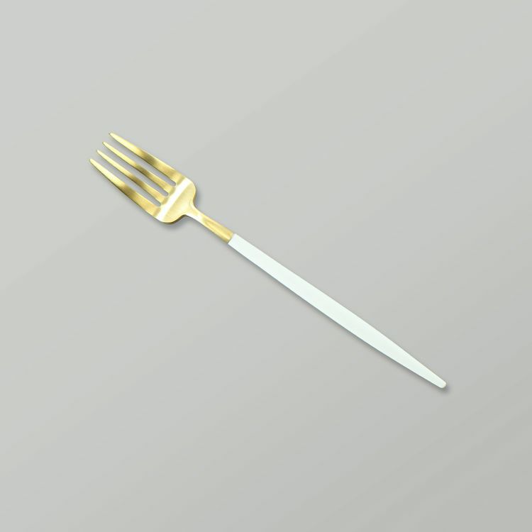 ＜4点セット＞クチポール（Cutipol） GOA/ゴア ホワイトマットゴールド デザート3点＆カトラリーレスト1点 [ネコポス対応可(4セットまで)]