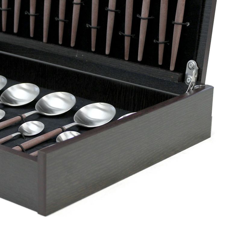 クチポール（Cutipol） GOA/ゴア ブラウン ディナー24点セット （ディナーナイフ・ディナーフォーク・ディナースプーン・コーヒー/ティースプーン） 収納木箱入り(ギフトボックス)