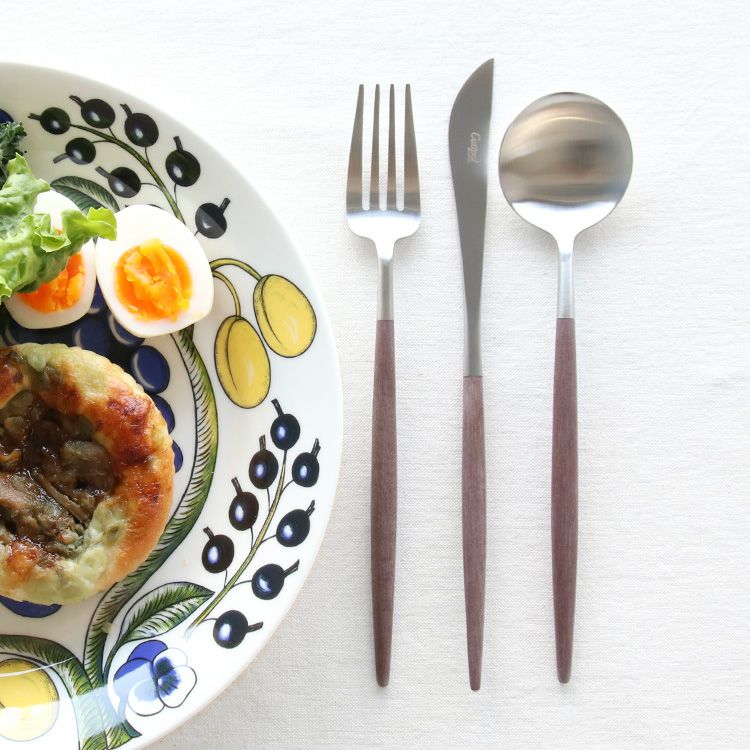 クチポール（Cutipol） GOA/ゴア ブラウン ディナー3点セット（ディナーナイフ・ディナーフォーク・ディナースプーン） [ネコポス対応可(6セットまで)]