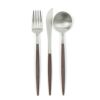 クチポール（Cutipol） GOA/ゴア ブラウン ディナー3点セット（ディナーナイフ・ディナーフォーク・ディナースプーン） [ネコポス対応可(6セットまで)]
