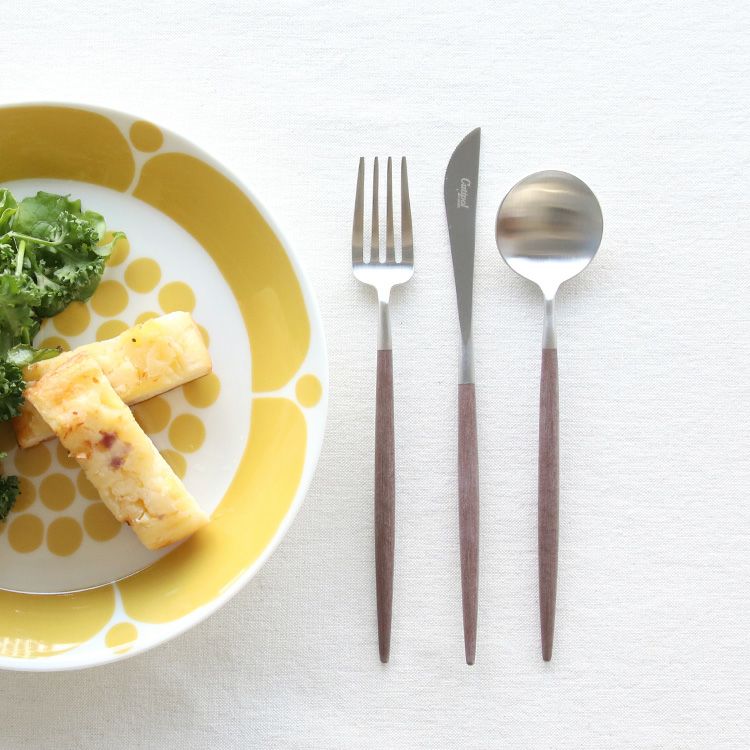 クチポール（Cutipol） GOA/ゴア ブラウン デザート3点セット（デザートナイフ・デザートフォーク・デザートスプーン） [ネコポス対応可(6セットまで)]