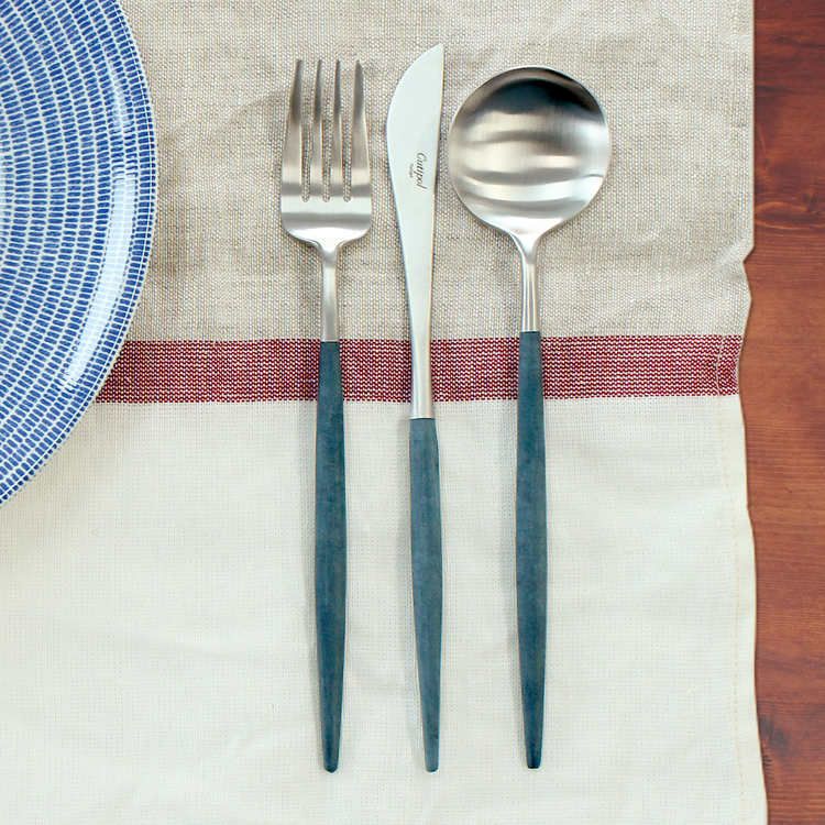 クチポール（Cutipol） GOA/ゴア ブルー ディナー3点セット（ディナーナイフ・ディナーフォーク・ディナースプーン） [ネコポス対応可(6セットまで)]