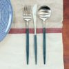 クチポール（Cutipol） GOA/ゴア ブルー ディナー3点セット（ディナーナイフ・ディナーフォーク・ディナースプーン） [ネコポス対応可(6セットまで)]