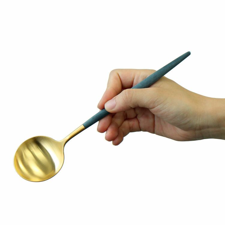 クチポール（Cutipol） GOA/ゴア ブルーマットゴールド ディナースプーン/テーブルスプーン GO05GBL [ネコポス対応可(18点まで)]