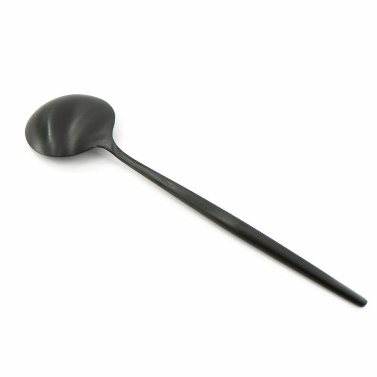 クチポール（Cutipol） MOON MATT/ムーンマット ブラック ディナースプーン [ネコポス対応可(18点まで)]