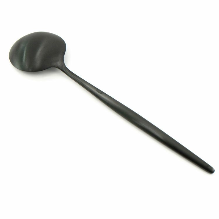 クチポール（Cutipol） MOON MATT/ムーンマット ブラック デザートスプーン [ネコポス対応可(18点まで)]