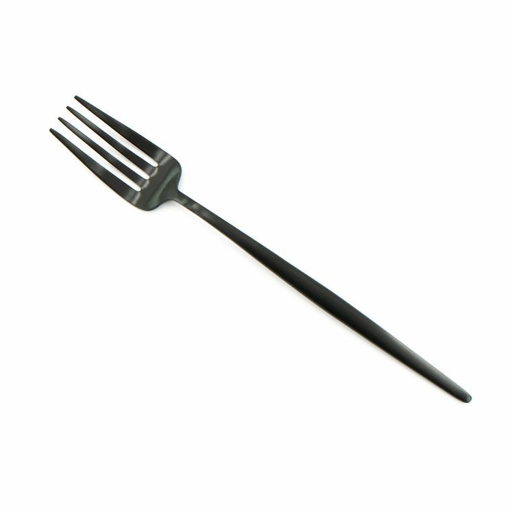 ＜4点セット＞クチポール（Cutipol） MOON MATT/ムーンマット ブラック ディナー3点＆カトラリーレスト1点 [ネコポス対応可(4セットまで)]