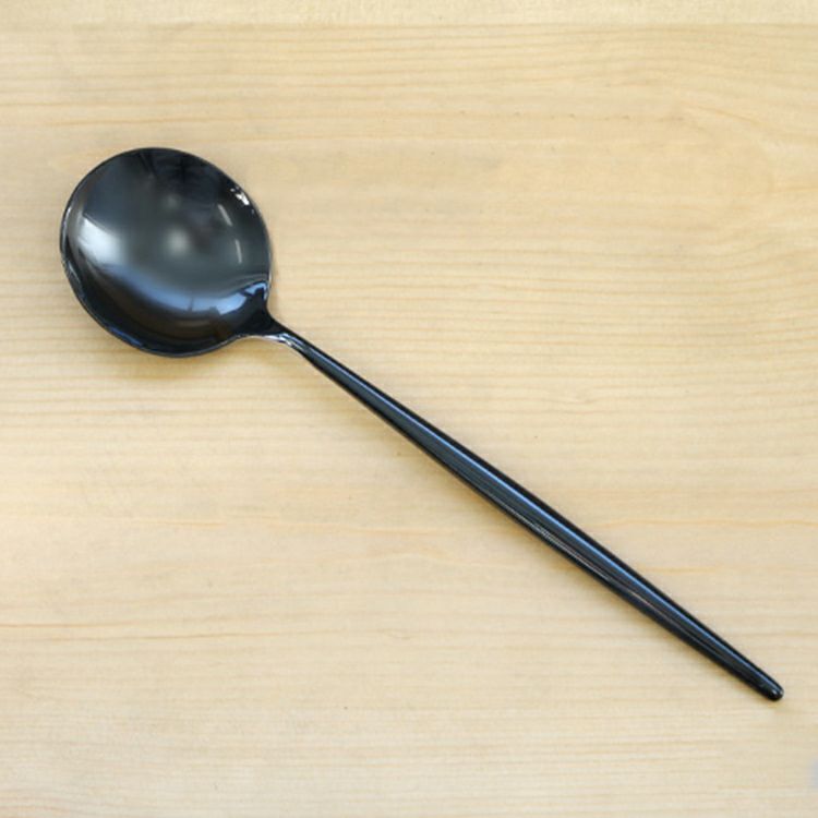 クチポール（Cutipol） MOON MIRROR/ムーンミラー ブラック ディナースプーン/テーブルスプーン MO05BL [ネコポス対応可(18点まで)]