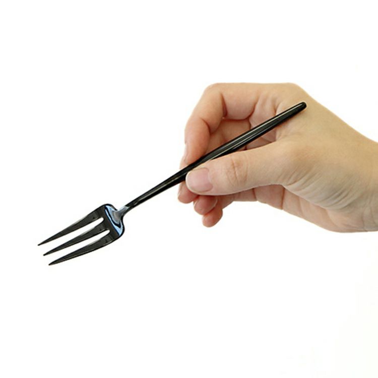 クチポール（Cutipol） MOON MIRROR/ムーンミラー ブラック ケーキフォーク／ペストリーフォーク MO24BL [ネコポス対応可(18点まで)]