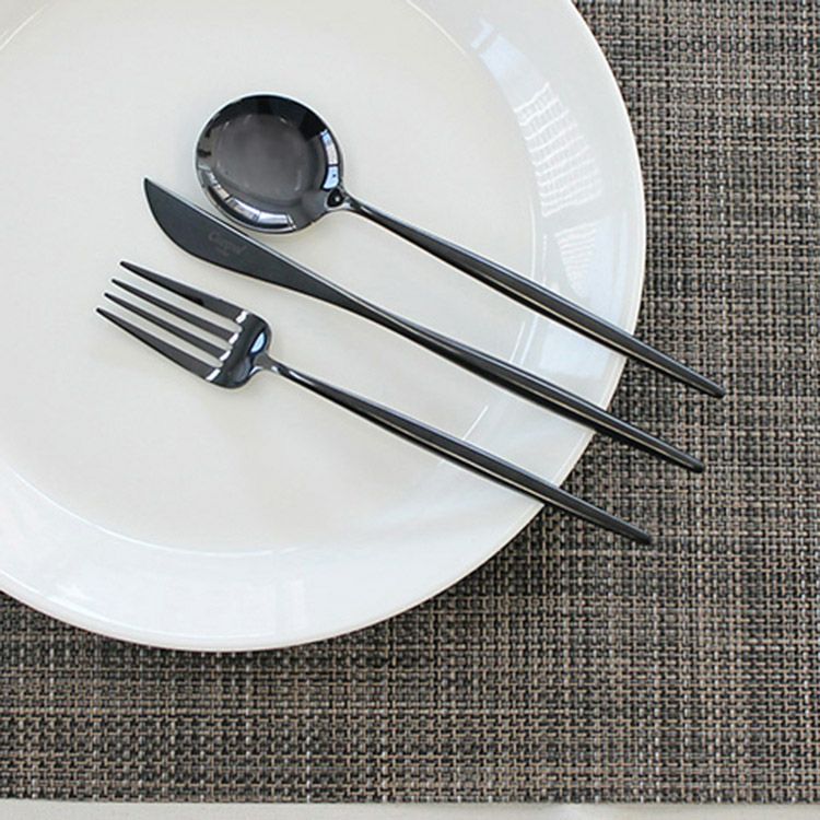 クチポール（Cutipol） MOON MIRROR/ムーンミラー ブラック デザート3点セット（デザートナイフ・デザートフォーク・デザートスプーン） [ネコポス対応可(6セットまで)]