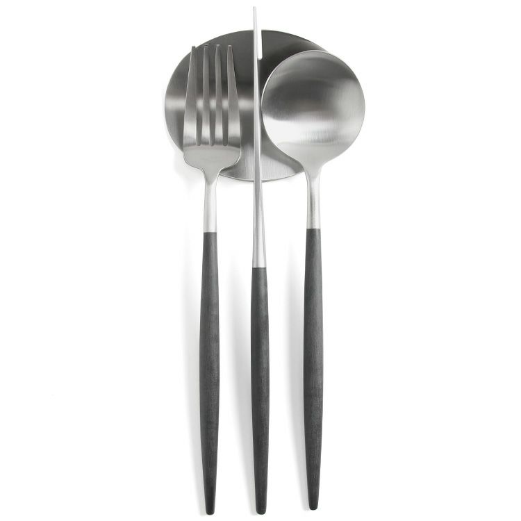 ＜4点セット＞クチポール（Cutipol） GOA/ゴア ブラック ディナー3点＆カトラリーレスト1点 [ネコポス対応可(4セットまで)]