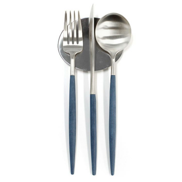 ＜4点セット＞クチポール（Cutipol） GOA/ゴア ブルー ディナー3点＆カトラリーレスト1点 [ネコポス対応可(4セットまで)]