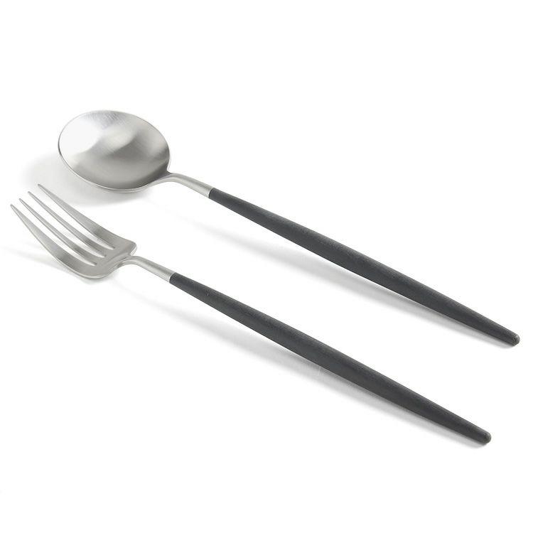 クチポール（Cutipol） GOA/ゴア ブラック サービングフォーク＆スプーン [ネコポス対応可(4セットまで)]