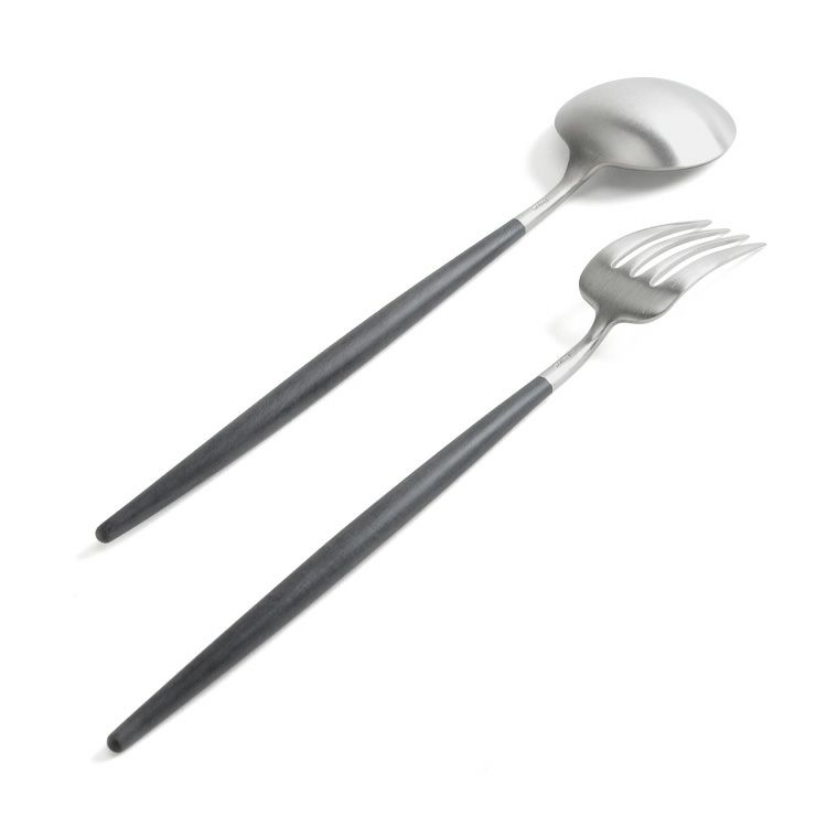 クチポール（Cutipol） GOA/ゴア ブラック サービングフォーク＆スプーン [ネコポス対応可(4セットまで)]