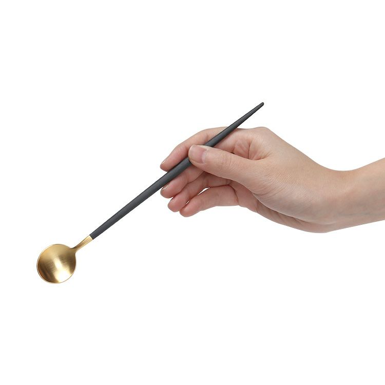 クチポール（Cutipol） GOA/ゴア ブラックマットゴールド ロングドリンクスプーン [ネコポス対応可(18点まで)]