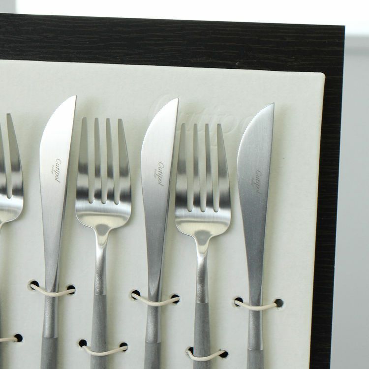 クチポール（Cutipol） GOA/ゴア グレー ディナー24点セット （ディナーナイフ・ディナーフォーク・ディナースプーン・コーヒー/ティースプーン） 収納木箱入り(ギフトボックス)