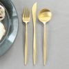 クチポール（Cutipol） MOON MATT/ムーンマット ゴールド ディナー3点セット（ディナーナイフ・ディナーフォーク・ディナースプーン） [ネコポス対応可(6セットまで)]
