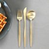 クチポール（Cutipol） MOON MATT/ムーンマット ゴールド デザート3点セット（デザートナイフ・デザートフォーク・デザートスプーン） [ネコポス対応可(6セットまで)]