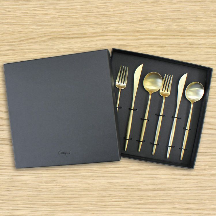 クチポール（Cutipol） MOON MATT/ムーンマット ゴールド ディナー6点セット ギフトボックス(化粧箱付)