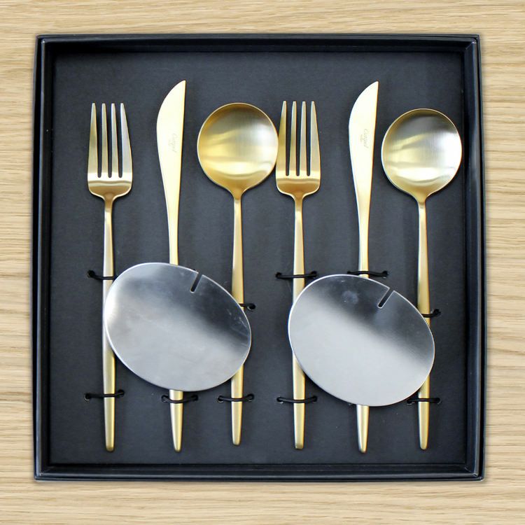 クチポール（Cutipol） MOON MATT/ムーンマット ゴールド ディナー8点セット ギフトボックス(化粧箱付)