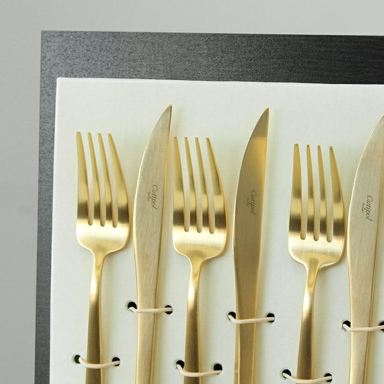 クチポール（Cutipol） DUNA/デュナ ゴールド ディナー24点セット （ディナーナイフ・ディナーフォーク・ディナースプーン・コーヒー/ティースプーン） 収納木箱入り(ギフトボックス)