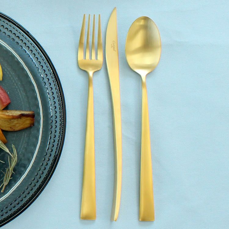 クチポール（Cutipol） DUNA/デュナ ゴールド ディナー3点セット（ディナーナイフ・ディナーフォーク・ディナースプーン） [ネコポス対応可(6セットまで)]